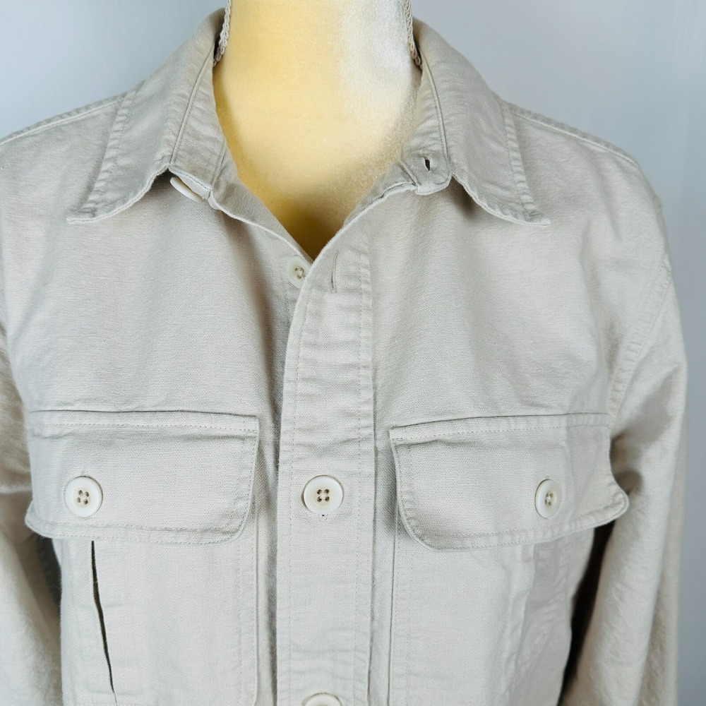 Madewell Shirt Womens XS Cream Denim Button Down Cotton Linen Cabincore Outdoors